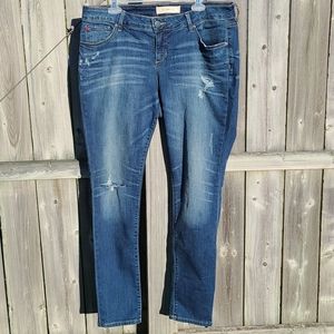 Distressed Slink Jeans, Curvy Stretch Skinny